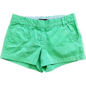 J.Crew Chino Shorts Cotton Blend 8 Green 100% Cotton Bright Neon Summer